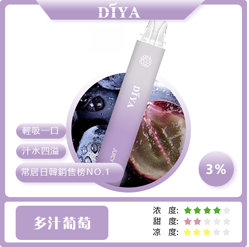 [多汁葡萄】叮啞DIYA一次性7500 PULL  抛棄式電子煙台灣現貨